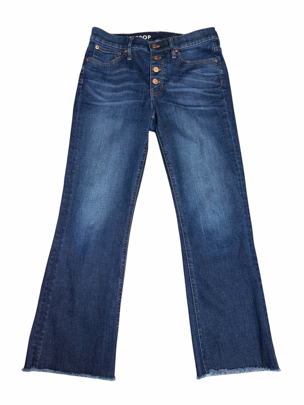 J. Crew Demi Boot Crop High Rise Button Fly Denim Jeans | Dark Wash | Size 28